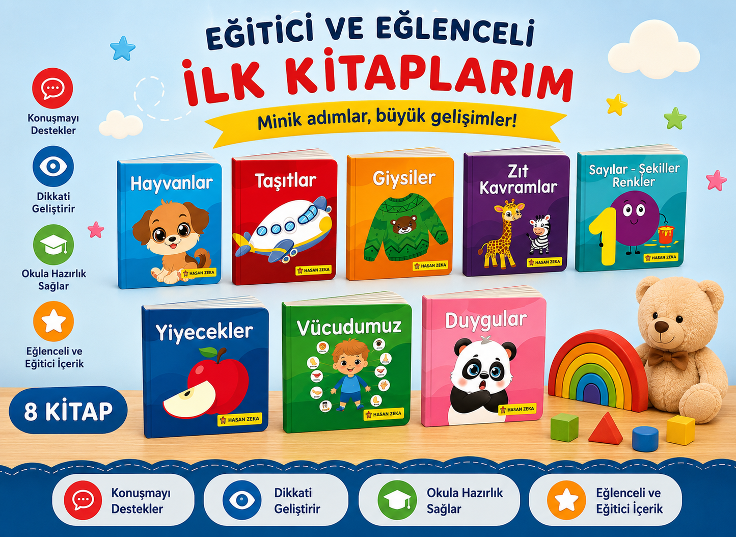 6-24 Ay Zeki Bebek Kütüphanesi 8'li Set